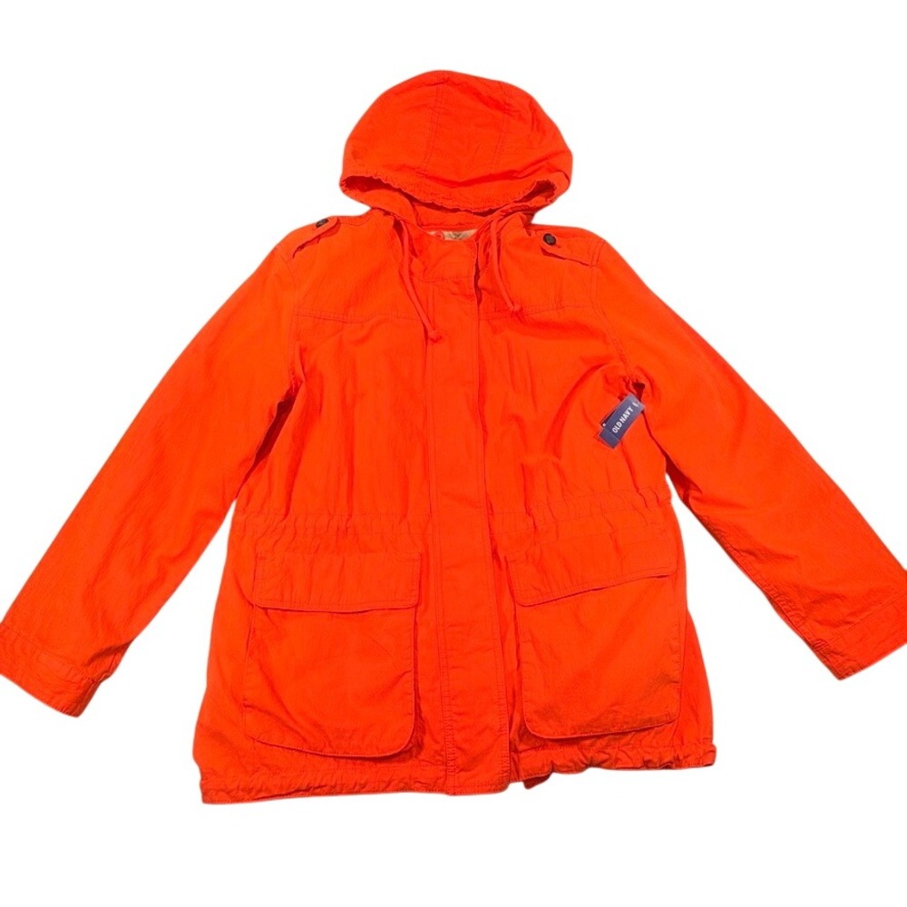 Old Navy Utility Hooded Jacket XL Women Orange Removable Lining NWT